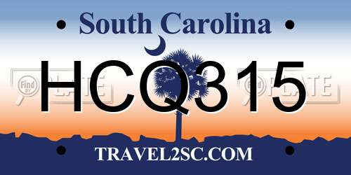 HCQ315 South Carolina License Plate