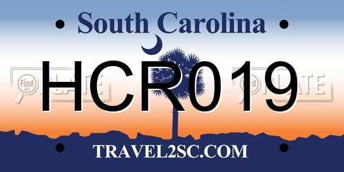 HCR019 South Carolina License Plate
