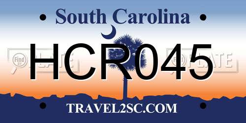 HCR045 South Carolina License Plate