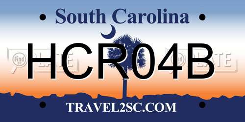 HCR04B South Carolina License Plate