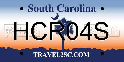 HCR04S South Carolina License Plate