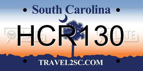 HCR130 South Carolina License Plate