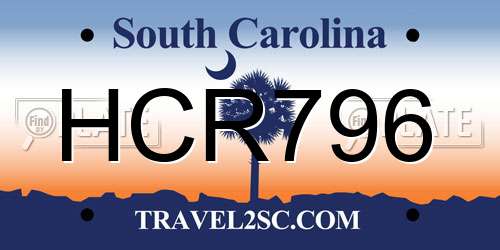 HCR796 South Carolina License Plate