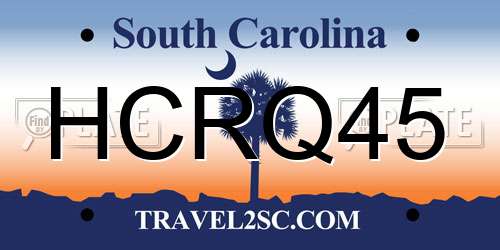 HCRQ45 South Carolina License Plate