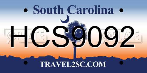 HCS9092 South Carolina License Plate