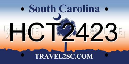 HCT2423 South Carolina License Plate