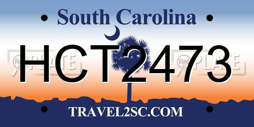 HCT2473 South Carolina License Plate