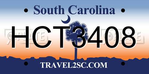 HCT3408 South Carolina License Plate