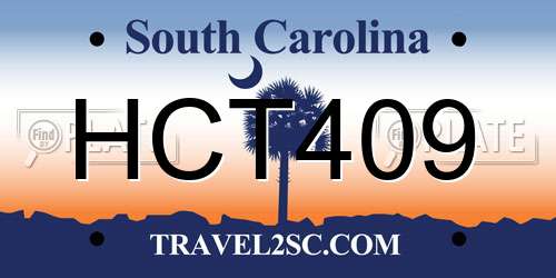 HCT409 South Carolina License Plate