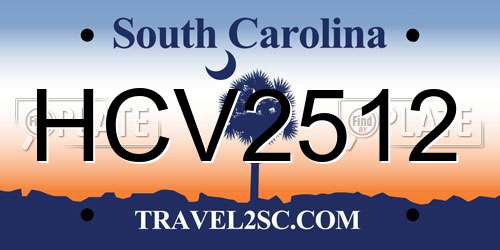 HCV2512 South Carolina License Plate