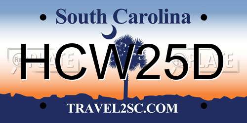 HCW25D South Carolina License Plate