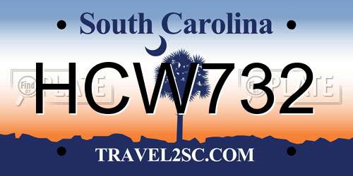 HCW732 South Carolina License Plate