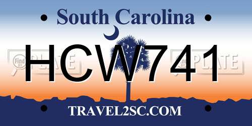 HCW741 South Carolina License Plate