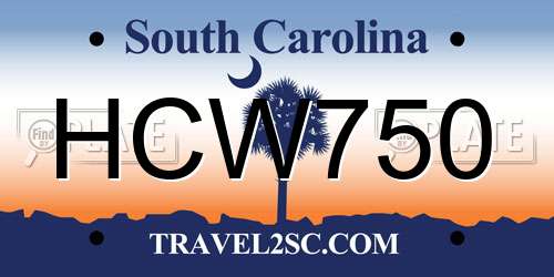HCW750 South Carolina License Plate