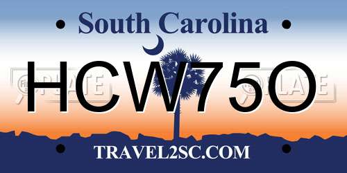 HCW75O South Carolina License Plate