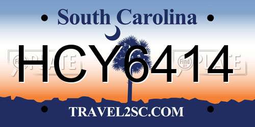 HCY6414 South Carolina License Plate