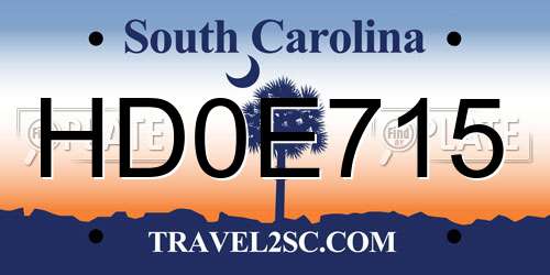 HD0E715 South Carolina License Plate