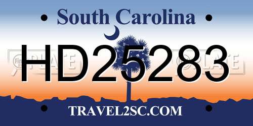 HD25283 South Carolina License Plate