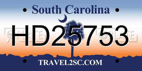 HD25753 South Carolina License Plate