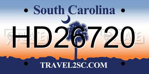 HD26720 South Carolina License Plate