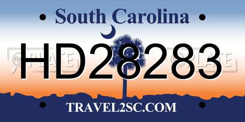 HD28283 South Carolina License Plate