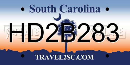 HD2B283 South Carolina License Plate