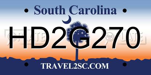 HD2G270 South Carolina License Plate