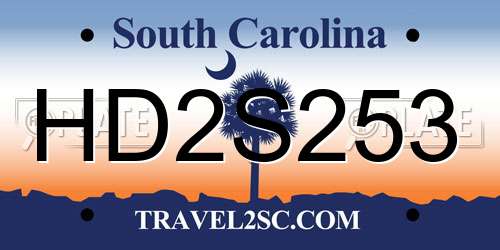 HD2S253 South Carolina License Plate