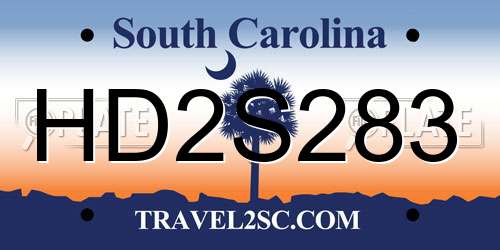 HD2S283 South Carolina License Plate
