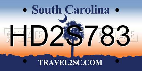 HD2S783 South Carolina License Plate