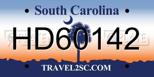 HD60142 South Carolina License Plate