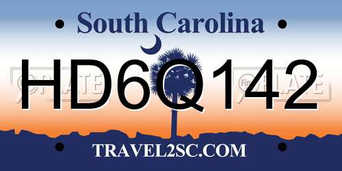 HD6Q142 South Carolina License Plate