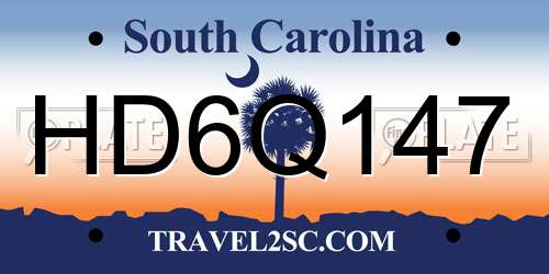 HD6Q147 South Carolina License Plate