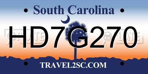 HD7G270 South Carolina License Plate