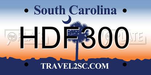 HDF300 South Carolina License Plate