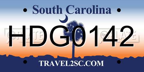 HDG0142 South Carolina License Plate