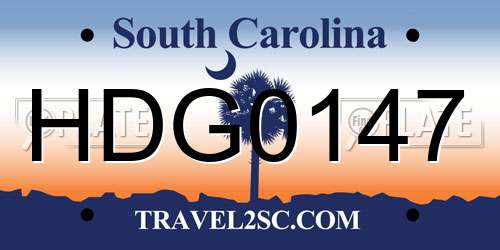 HDG0147 South Carolina License Plate