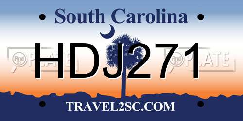 HDJ271 South Carolina License Plate