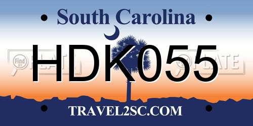 HDK055 South Carolina License Plate