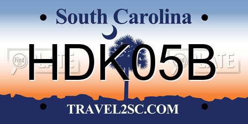 HDK05B South Carolina License Plate