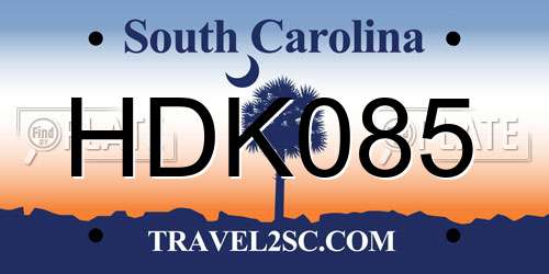 HDK085 South Carolina License Plate