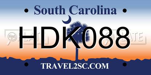 HDK088 South Carolina License Plate