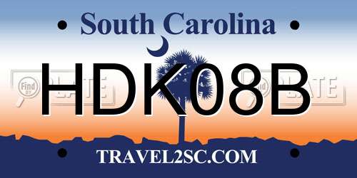 HDK08B South Carolina License Plate