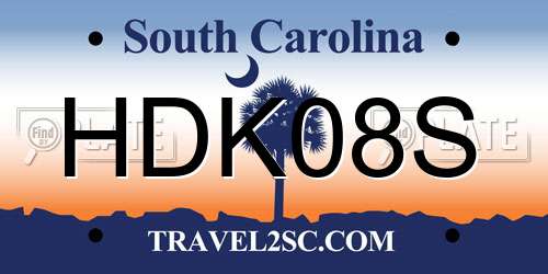 HDK08S South Carolina License Plate