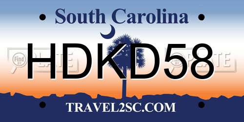 HDKD58 South Carolina License Plate