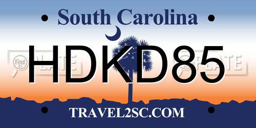 HDKD85 South Carolina License Plate