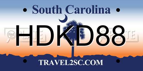 HDKD88 South Carolina License Plate