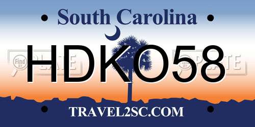 HDKO58 South Carolina License Plate