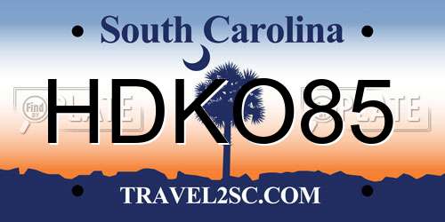 HDKO85 South Carolina License Plate