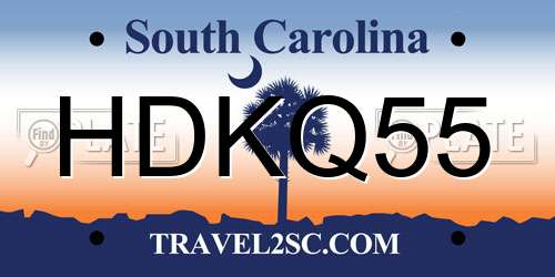 HDKQ55 South Carolina License Plate